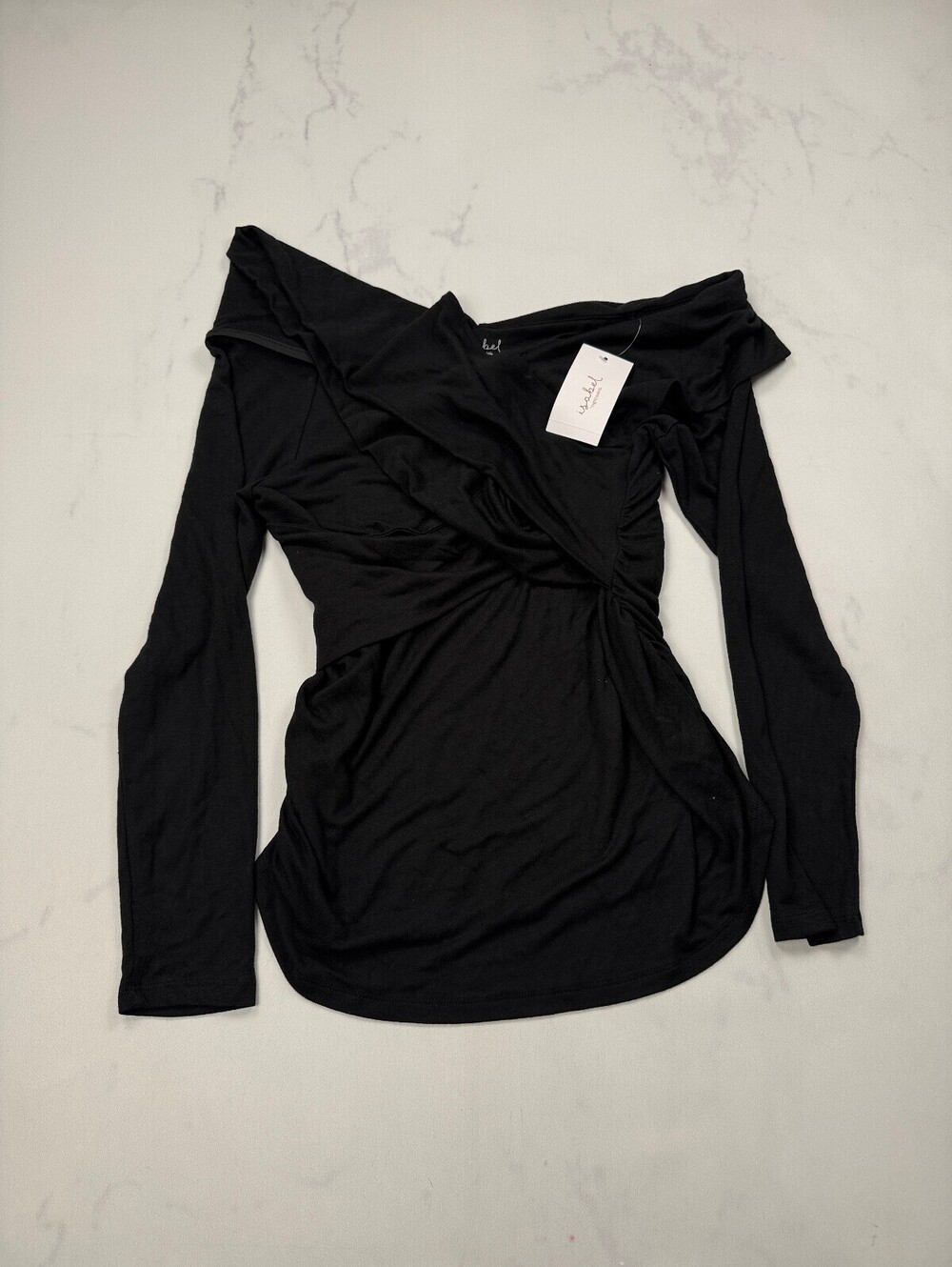 Isabel by Ingrid Isabel Blouse Black Modern Off Shoulder - Womens XL